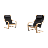 Set of 2 Scandinavian braided sun loungers