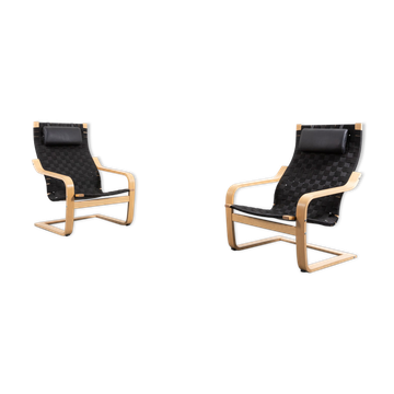 Set of 2 Scandinavian braided sun loungers