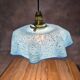 Vintage blue and white speckled glass lampshade – Wavy edge – Antique