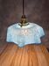Vintage blue and white speckled glass lampshade – Wavy edge – Antique