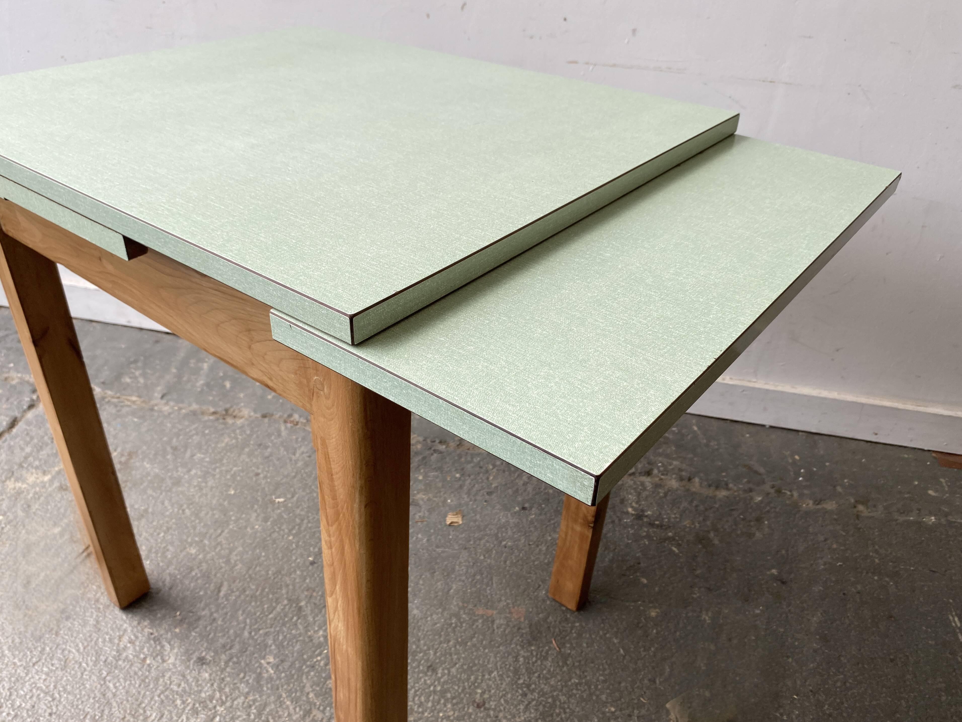 Mid-Century Vintage Draw-Leaf Kitchen Dining Table with Formica Top