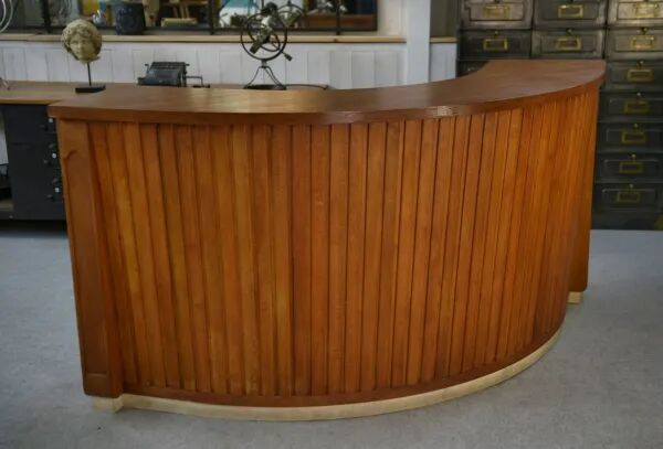 1950s curved oak counter/bar