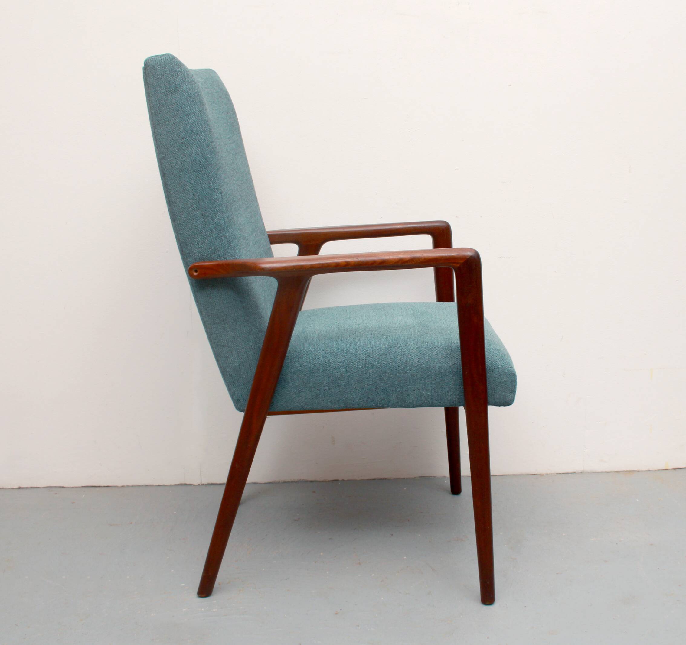 1960s armchair high back in teak, restored