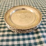 6 coasters engraved in silver metal