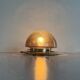 Octagonal ceiling light in brown glass and brass base by Limburg, 1960s, Germany.
