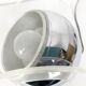 Pair of space age chrome plexiglass sphere table lamps from the 70s