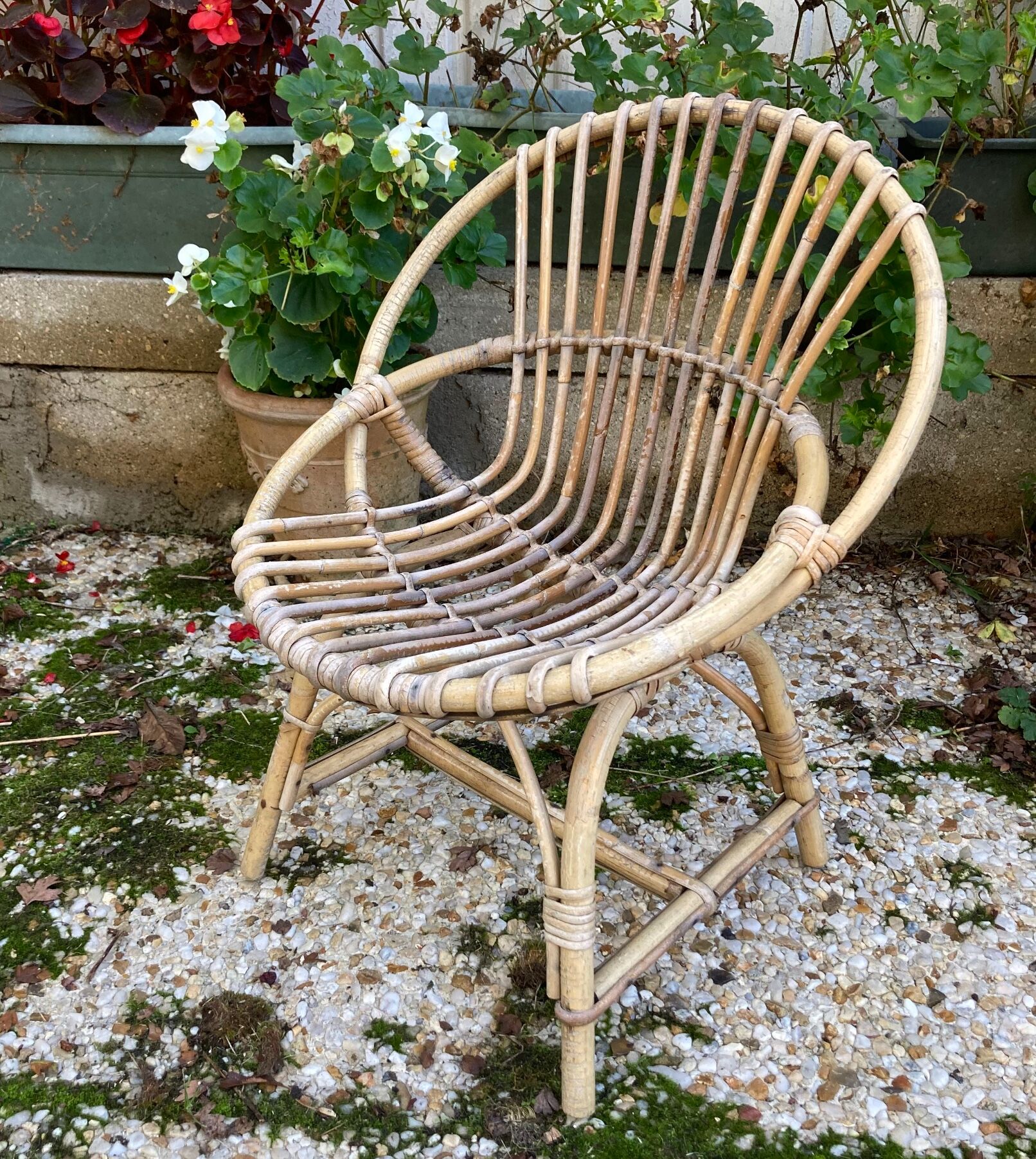 Rattan armchair for vintage children
