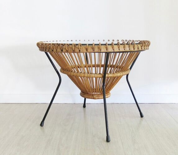 Rattan coffee table 1950