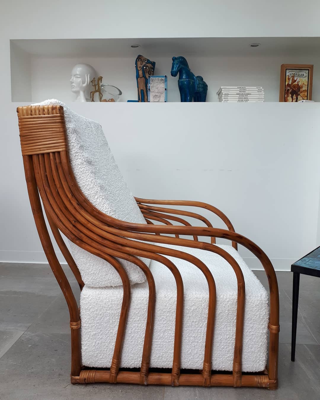 60s rattan armchair buckle