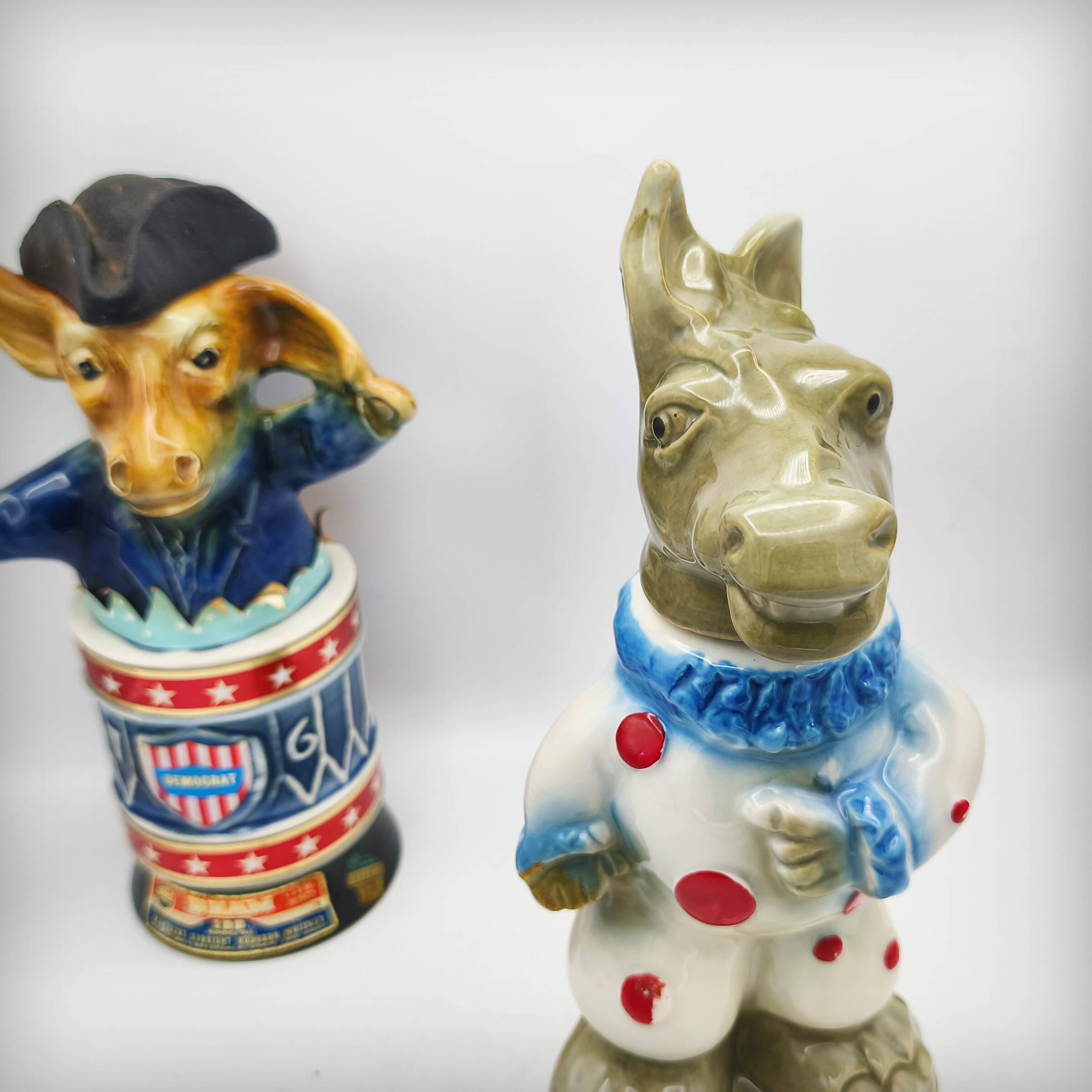 Ceramic carafe "clown donkey" by Jim Beam, USA, 1960s