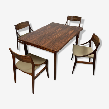 Set table and chairs in palisander