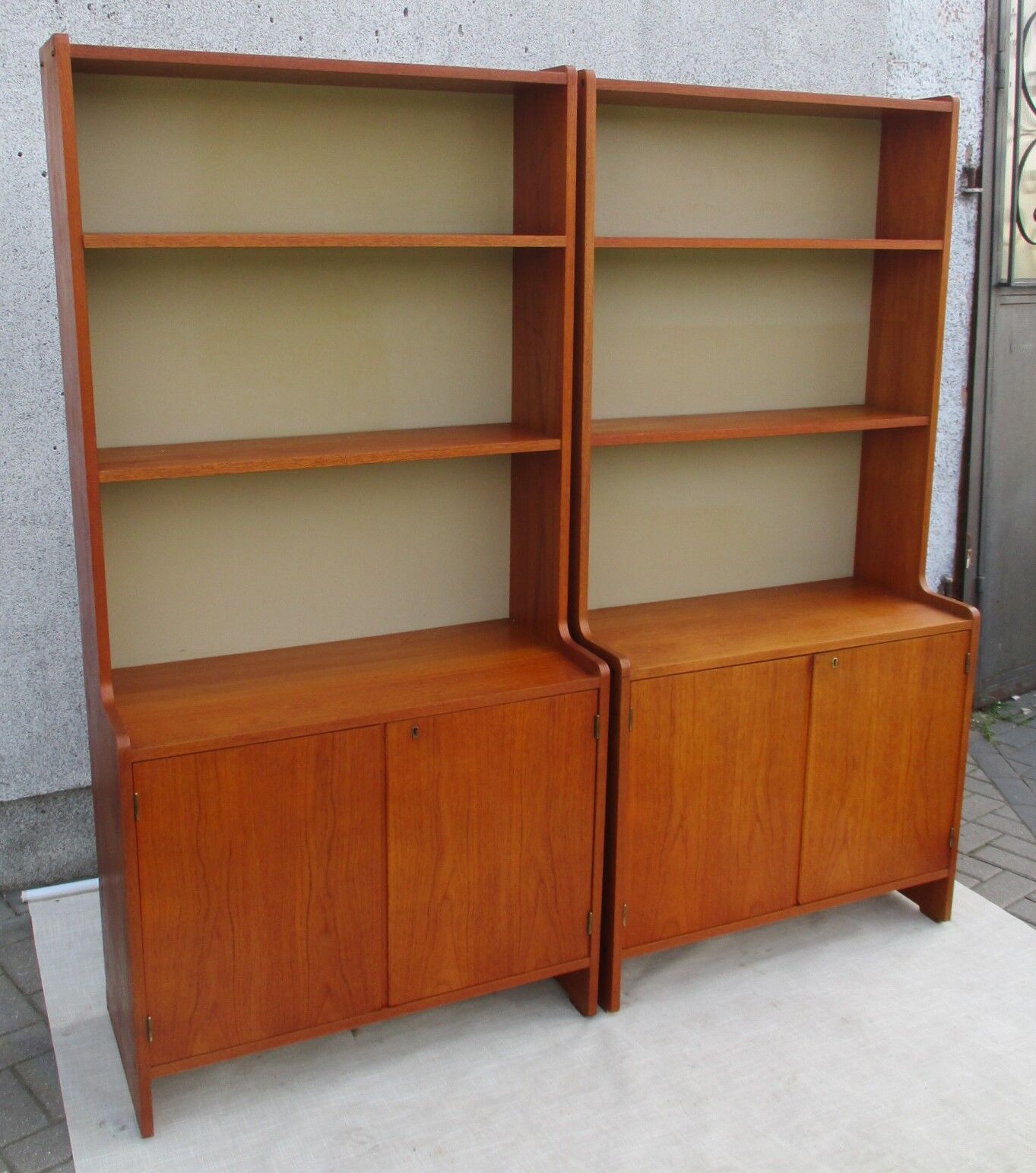 Wooden bookcase, 1960s, set of 2