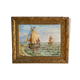 Ancient painting, Marine, signed 20th century