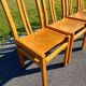 Serie de 6 chaises, chêne et cuir