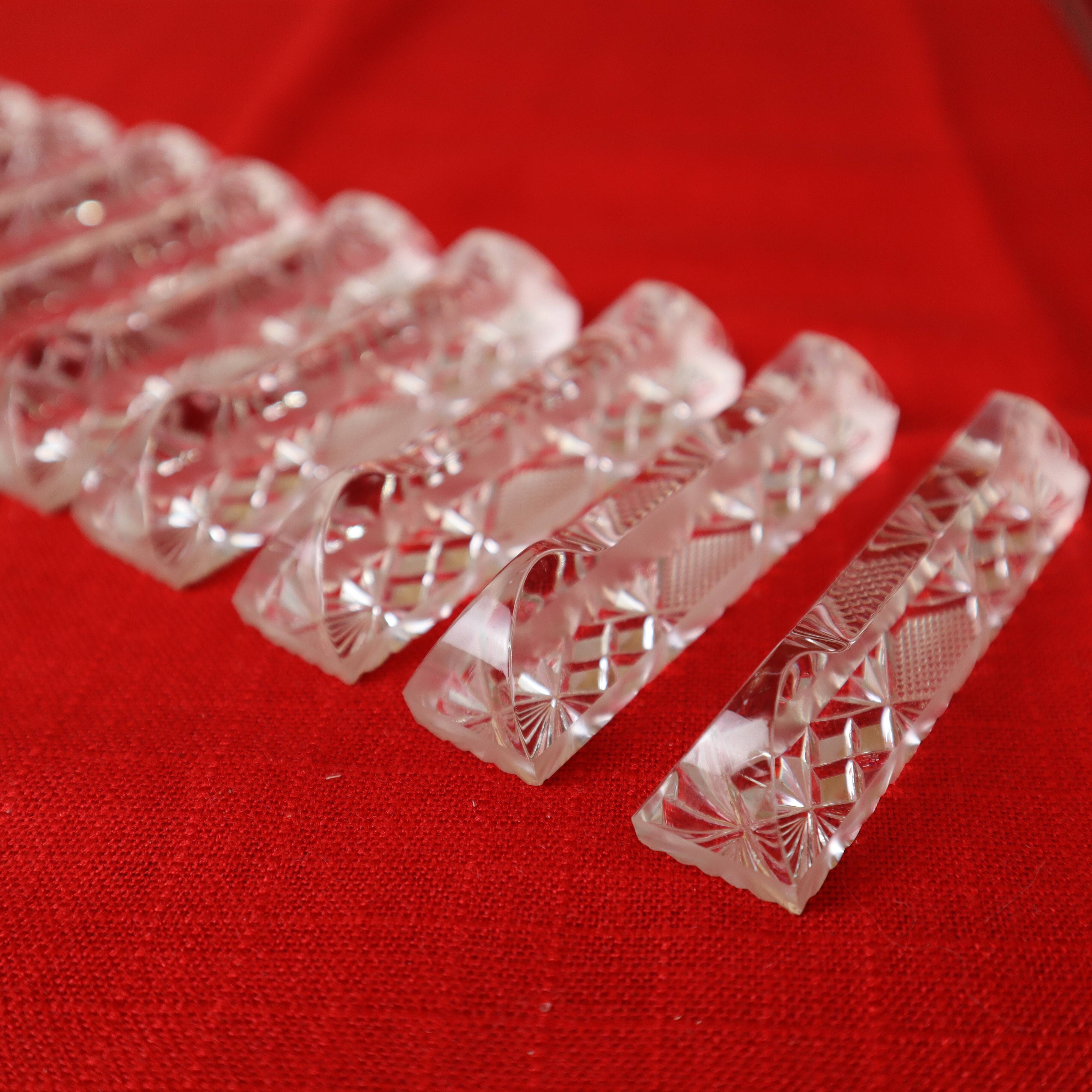 12 Vintage Crystal Knife Holders Made in Western Germany