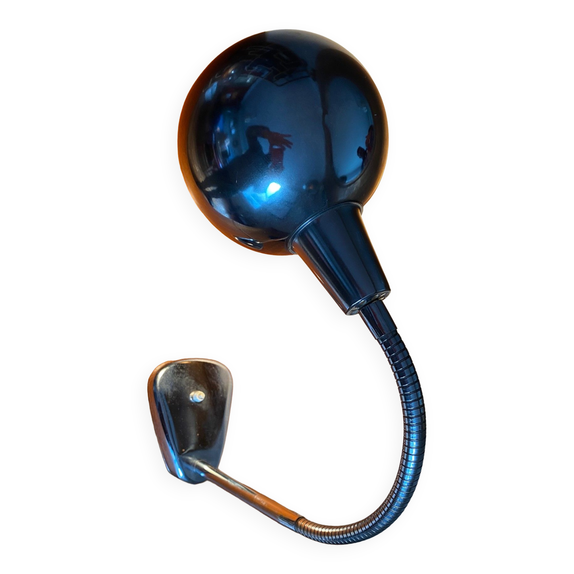 Chromed metal lamp