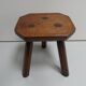 Antique oak milk stool