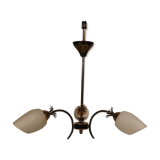 Vintage chandelier with 3 opaline globes