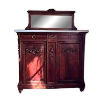 Antique Henri II buffet – Marble and mirror top