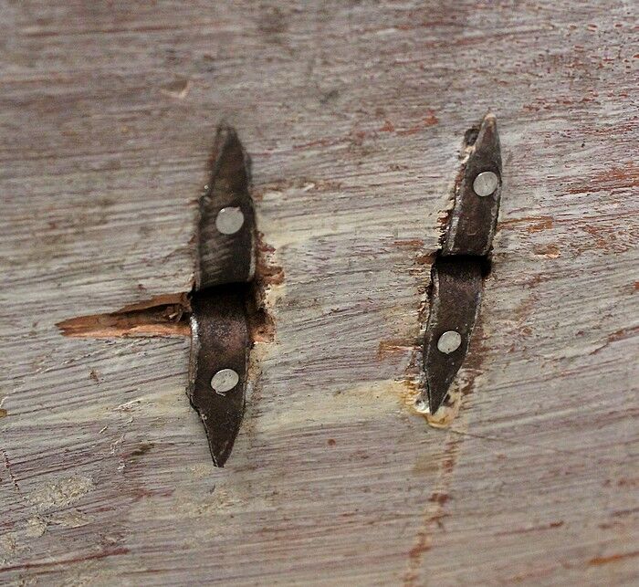 Massive ash chest and iron handles - mid-19th century