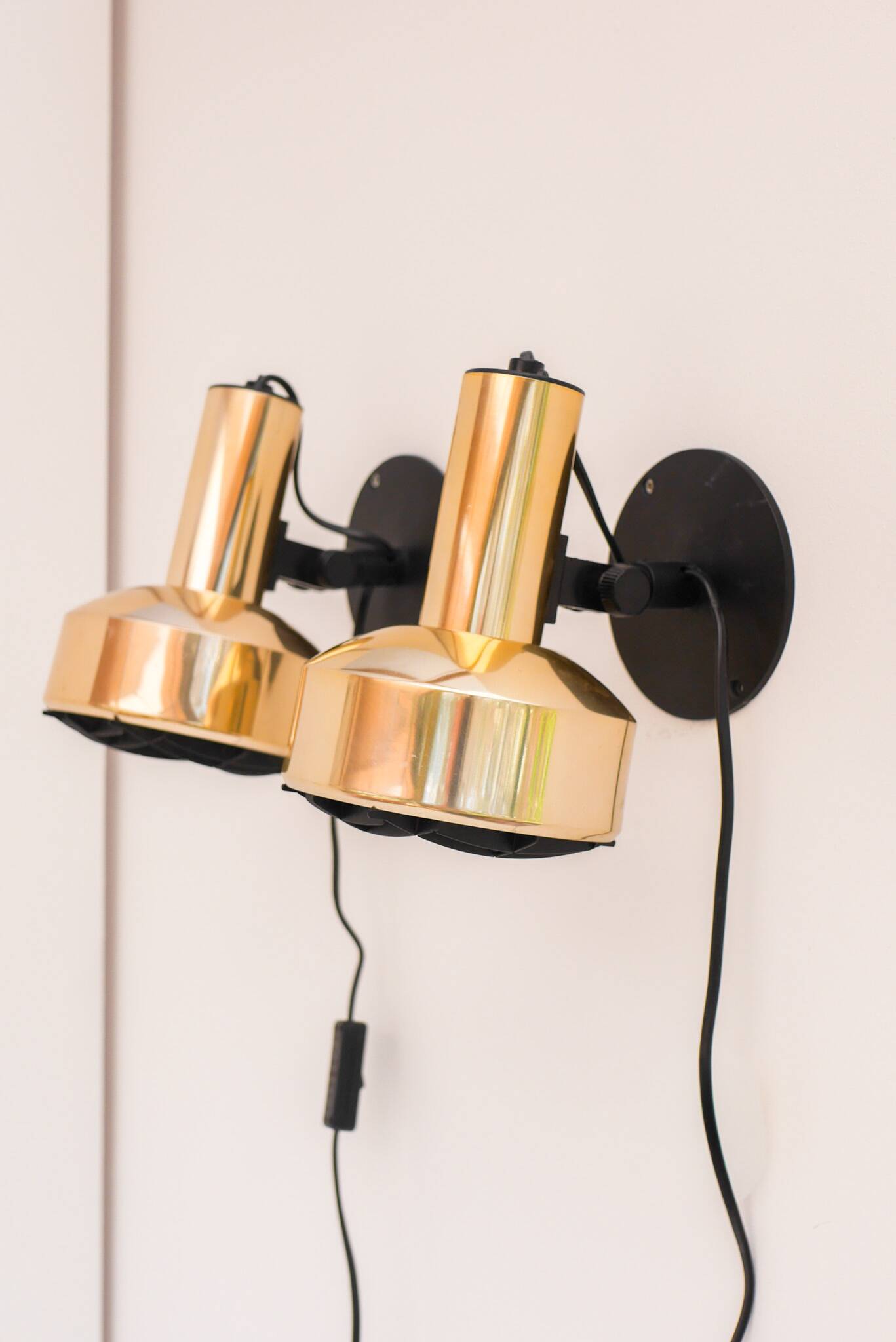 Vintage IKEA Golden wall Sconces, Swedish modern design
