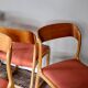 4 vintage chairs in teak, Scandinavian style, by the publisher Baumann, model Bémol / "Traineau"