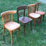 Série de 4 chaises bistrot dépareillées