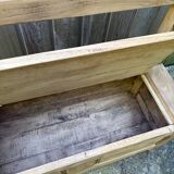Farmhouse bench with chest in antique solid walnut