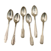 6 mismatched silver spoons