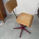 Adjustable swivel workshop chair, plywood, star base, burgundy.