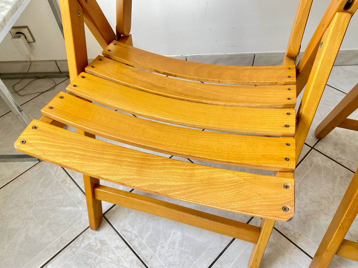 Pair of Clairitex France vintage garden armchairs from the 70s, solid wood