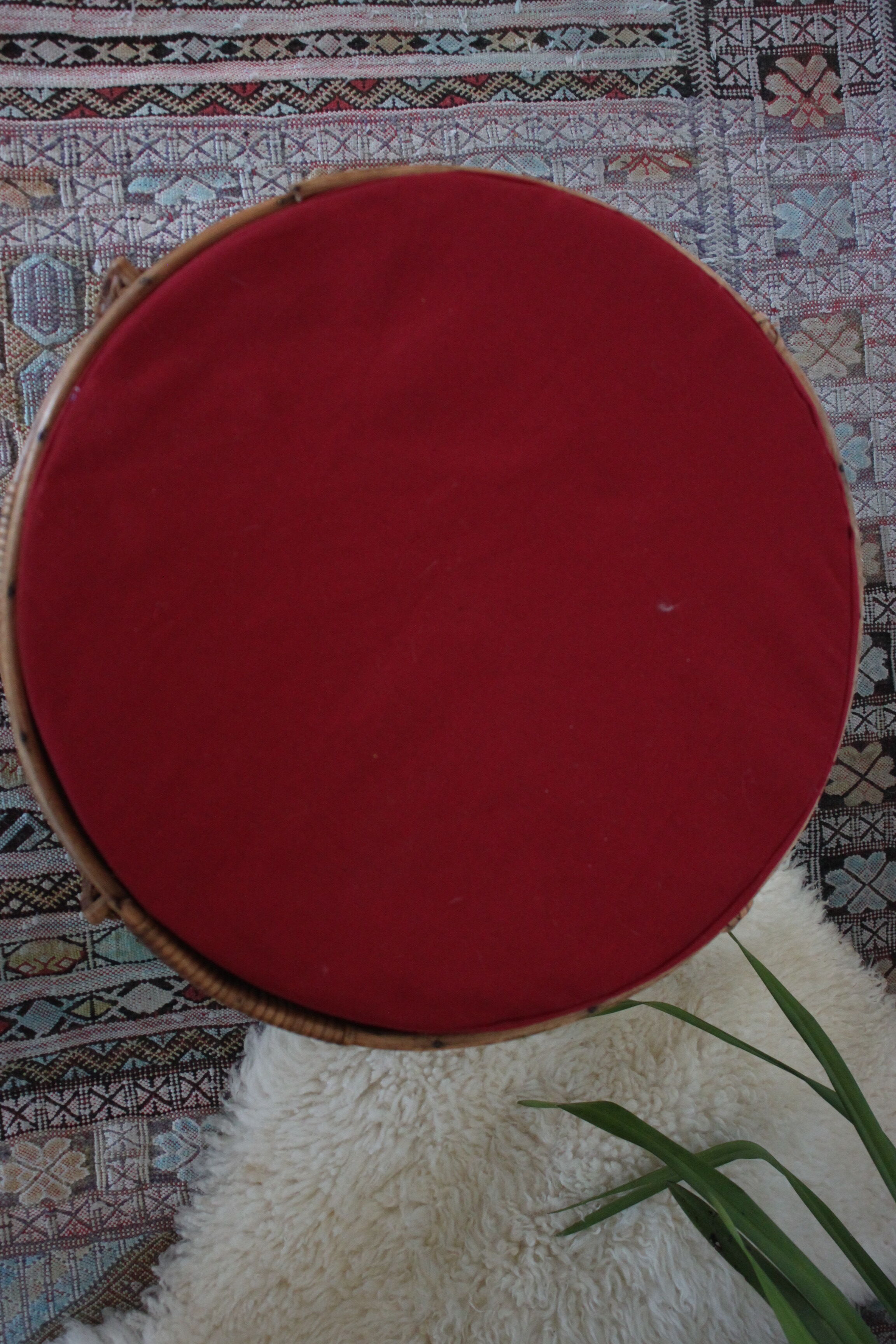 Beautiful pouf/stool/rattan sofa end 1960