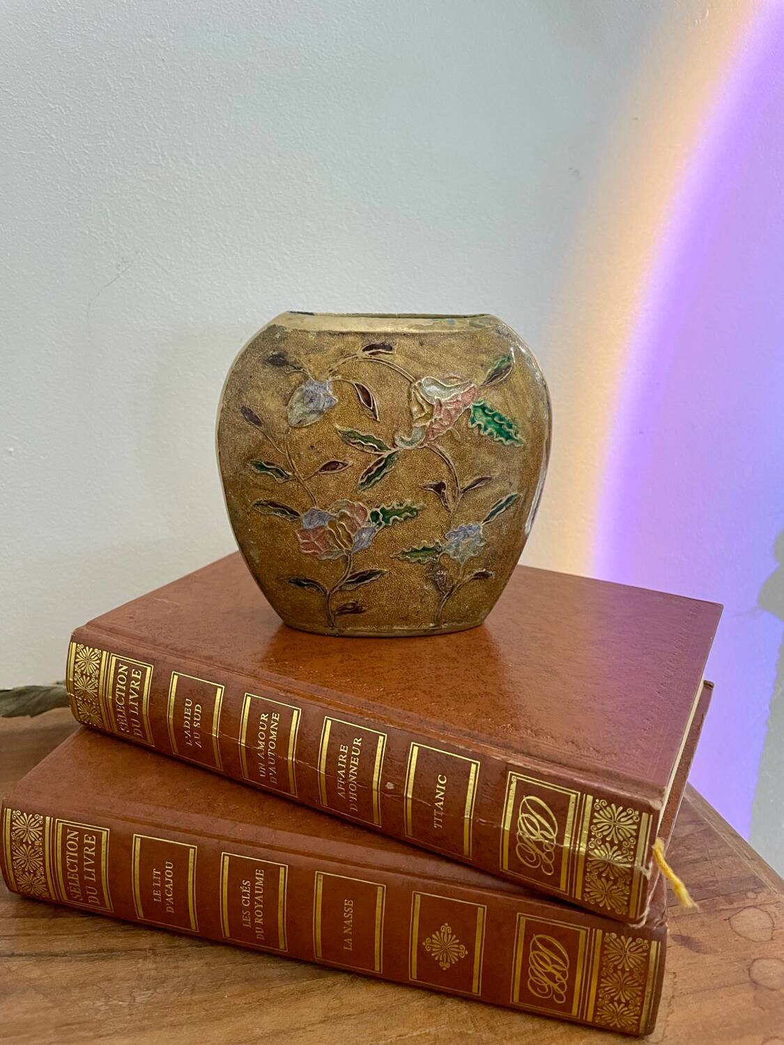 Vintage enamel vase
