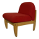 Chauffeuse vintage tissu rouge et bois clair