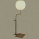 Antique brass and opaline glass lamp – Modernist piece, 1940s