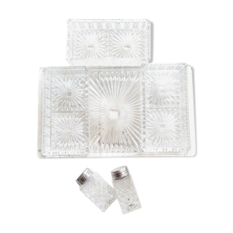 Set 6 pieces aperitif glass tray