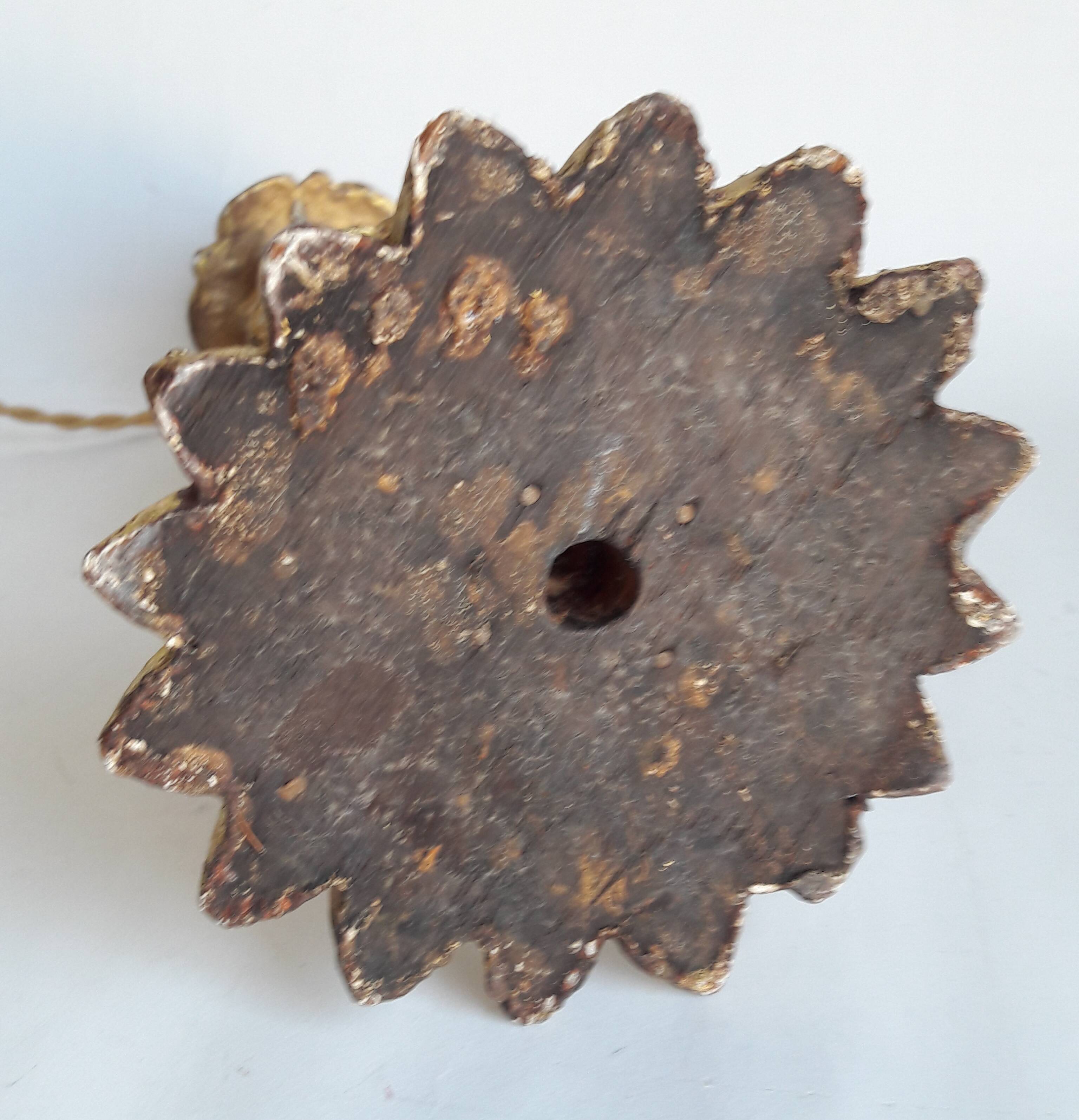 Lamp foot gilded wood