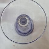 6 crystal blue foot glasses St Louis, 1970-80