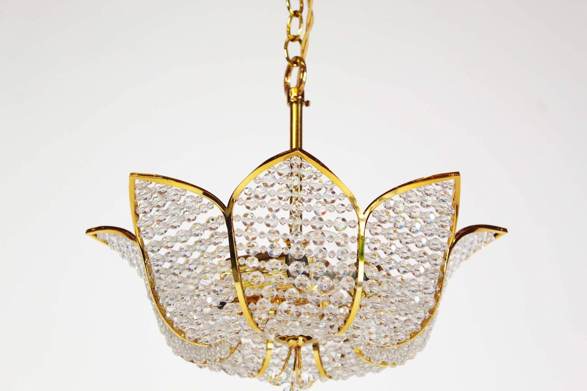 Medium sized crystal glass ‘Tole’ chandelier light by Palwa, Germany 1970’s