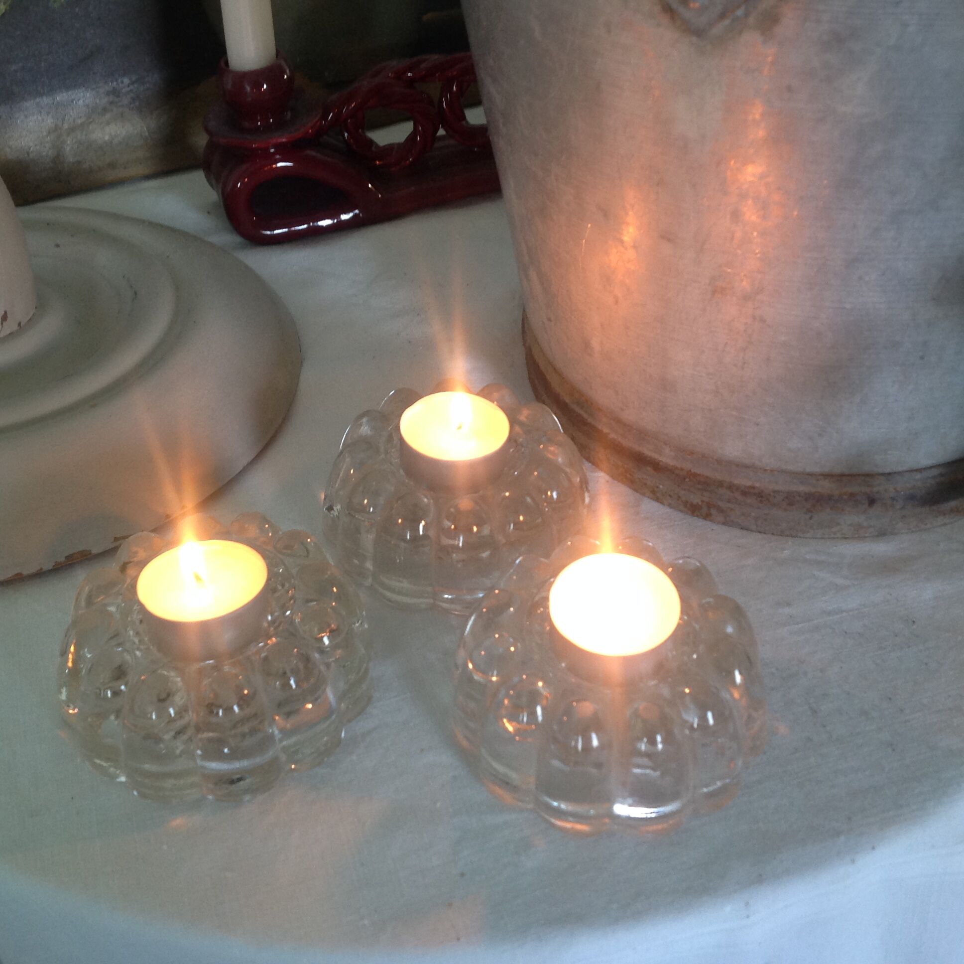 Glass candlesticks