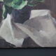 Table oil on canvas representing a small flowering plant