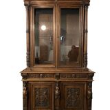 Pair of 2-part glass-fronted bookcases