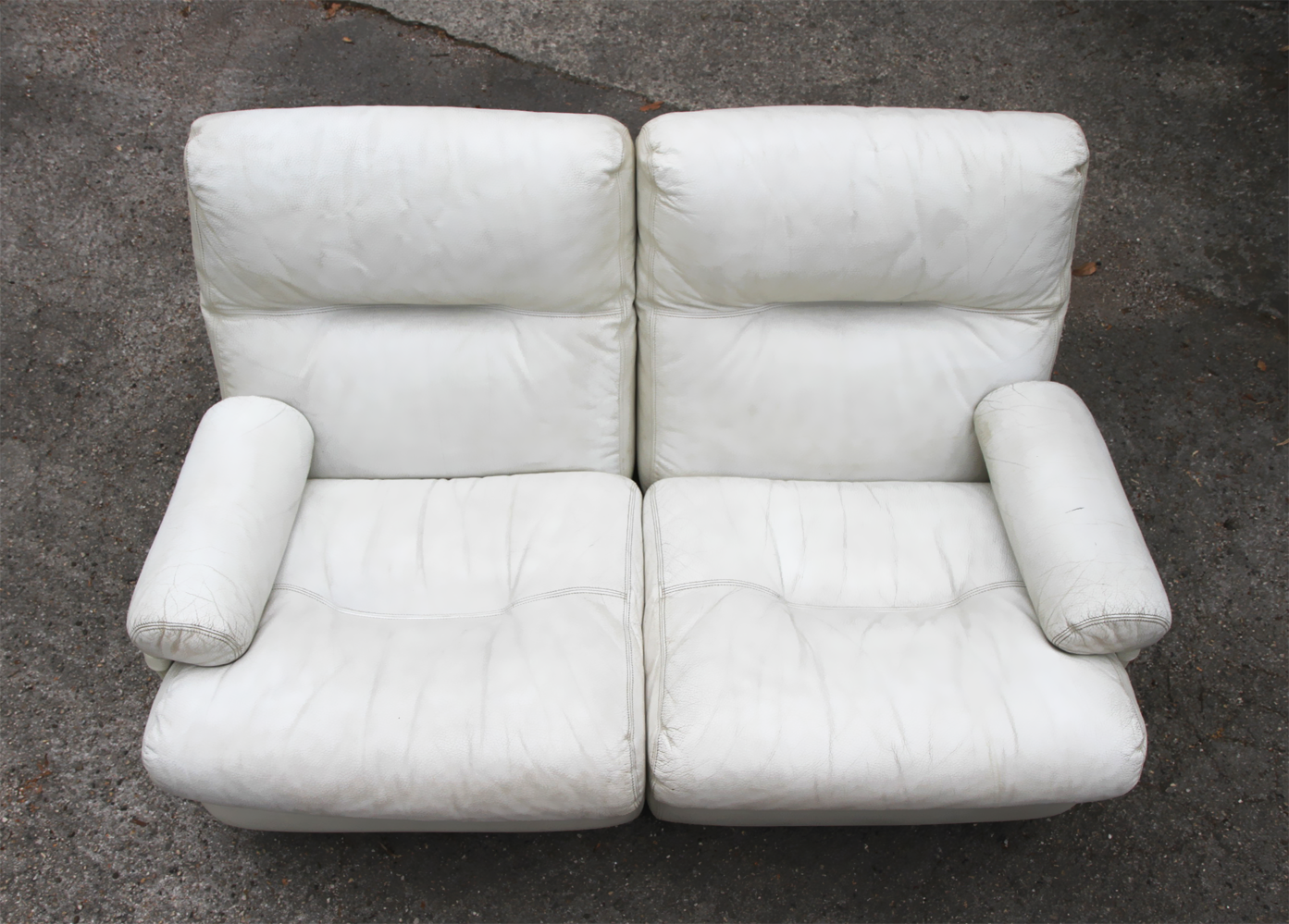 Ligne Roset white leather sofa