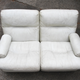 Ligne Roset white leather sofa