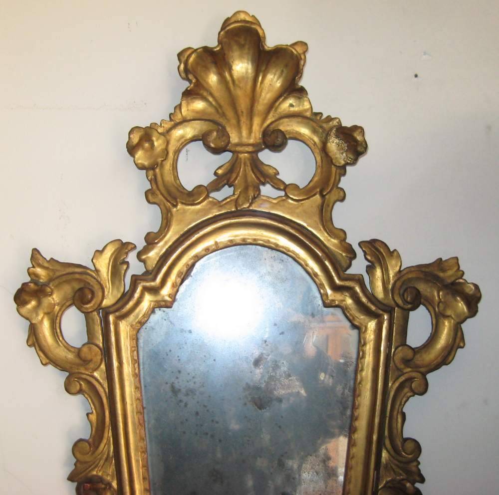 Louis XV style wall mirror in gilded wood, 19th century