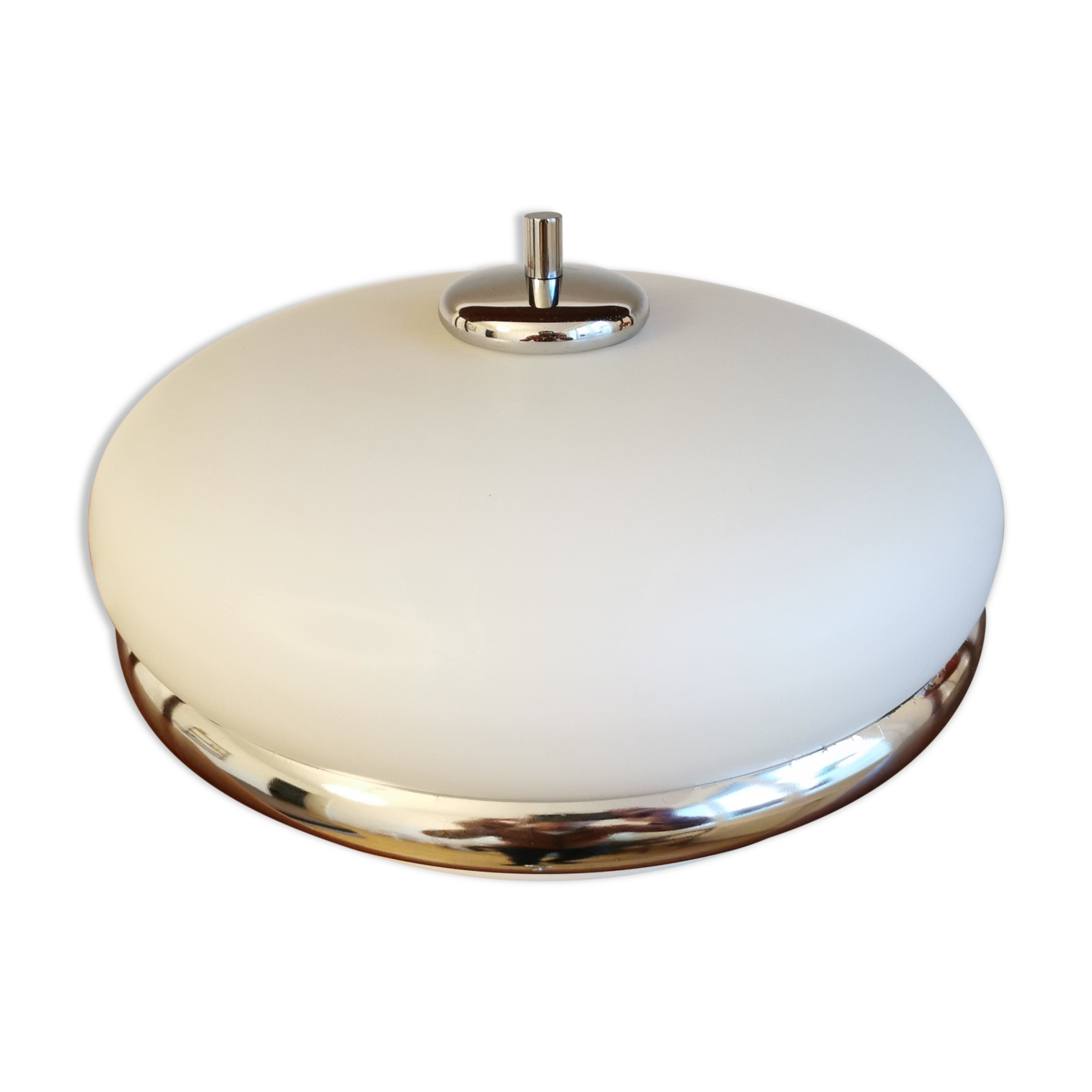 Vintage ceiling lamp in opaline design 70