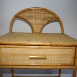 Rattan bedside table with drawer