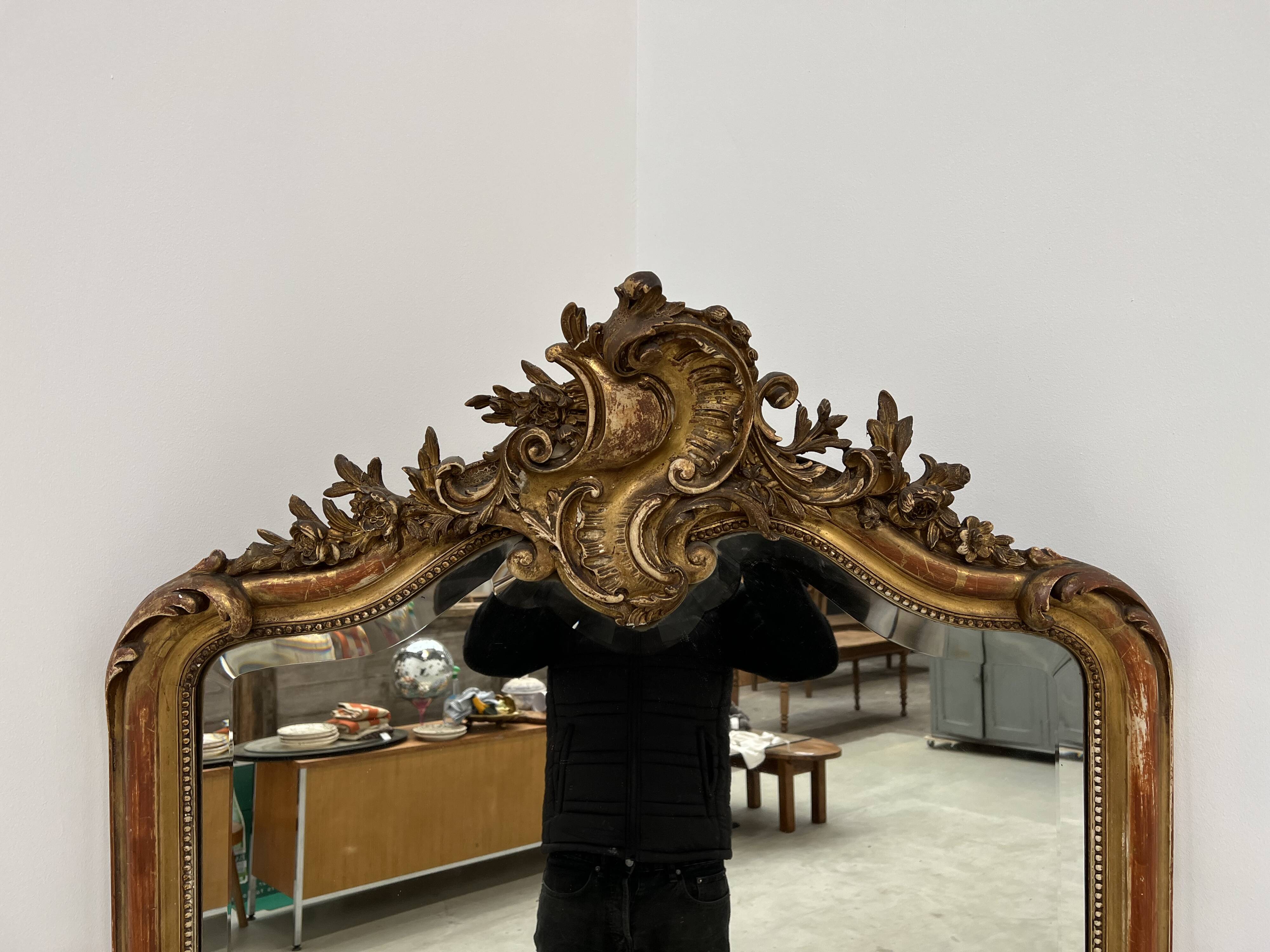 Large 19th century louis xv style mirror