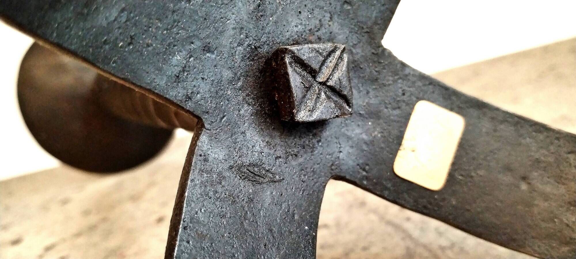 Scandinavian 1940s wrought iron candle holder by Einar Persson