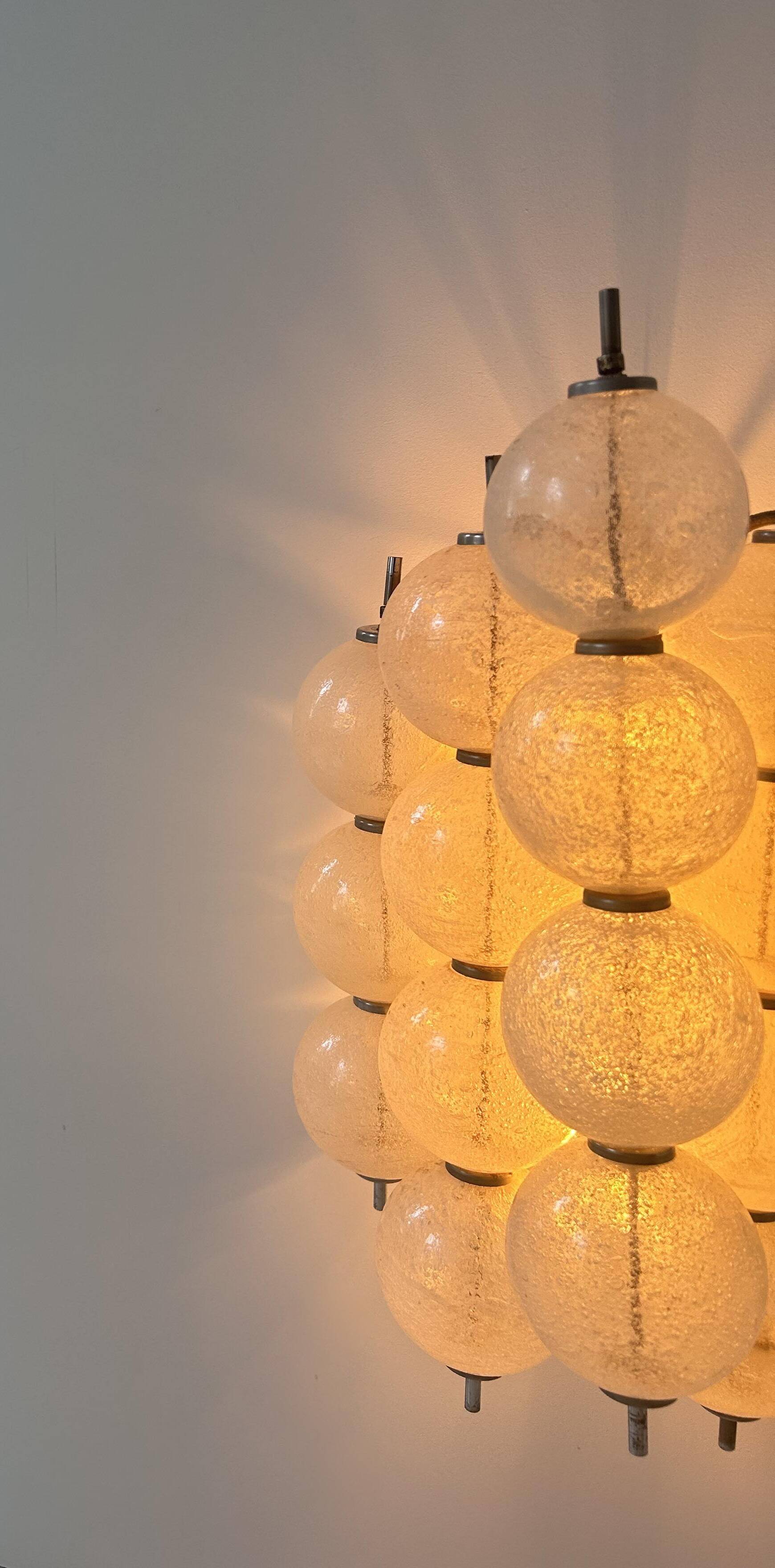 Vintage "Sterrenbeeld" wall lamp, Murano bubbled glass, Raak Netherlands 1960